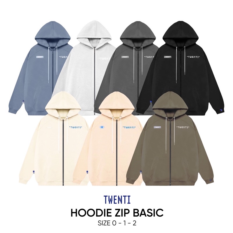 ÁO HOODIE NỈ ZIP TWENTI BASIC NĂNG ĐỘNG