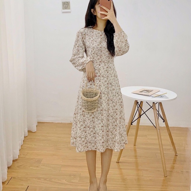 Váy hoa nhí vintage Hàn Quốc [CÓ SẴN] | Shopee Việt Nam